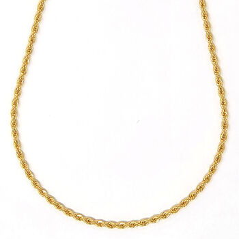18k Gold Vermeil Plated Rope Chain Necklace, 2 of 6