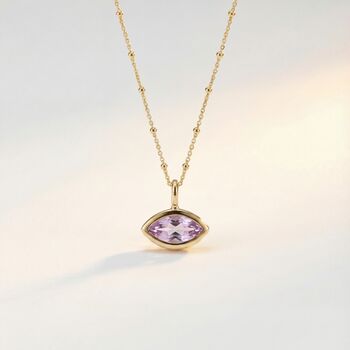 Siren’s Teardrop Purple Amethyst Necklace Gold Or Silver, 4 of 4