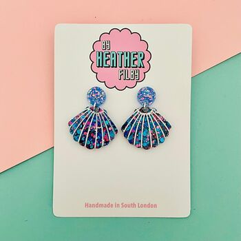 Seashell Glitter Earrings *More Colours Available*, 3 of 3