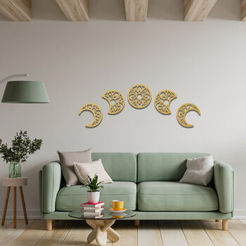 Mandala Moon Phases Wooden Wall Art Spiritual Decor, 6 of 10