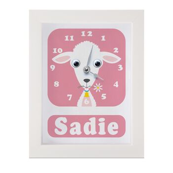 Personalised Children's Lamb Clock, 7 of 9
