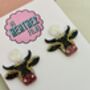 Cow Glitter Resin Earrings / Farm Animal Gift / Cute Statement Jewellery / Country Girl Accessories, thumbnail 4 of 5