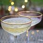 Pair Of Gold Rimmed Vintage Style Champagne Glasses, thumbnail 6 of 11
