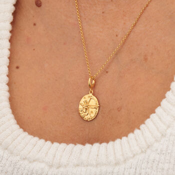 Engraved Gold Plated Sagittarius Zodiac Necklace, 4 of 10