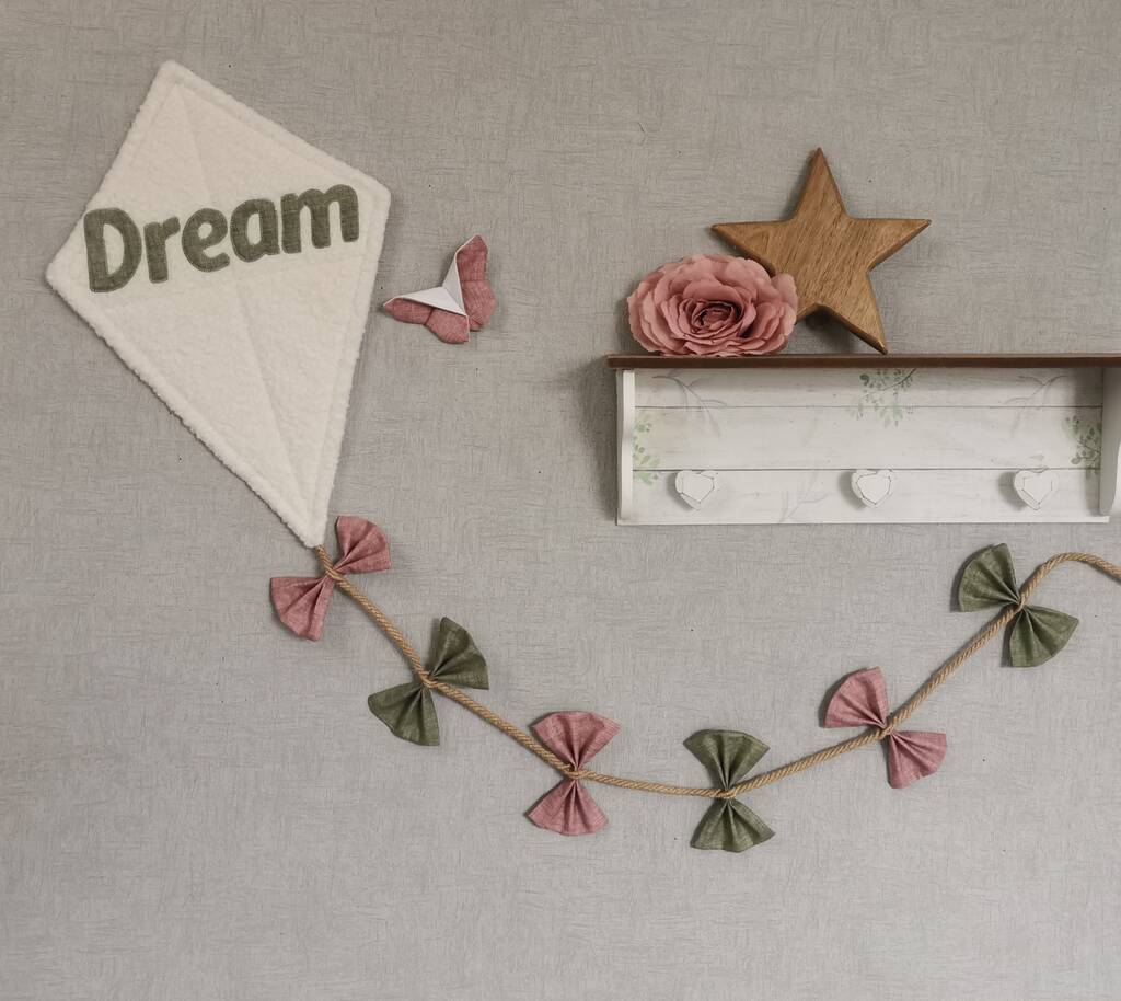 Teddy Fabric Baby Nursery Wall Decor Kite Hanging By CreativeBlonde