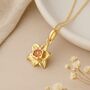 Personalised Daffodil Pendant In Gold Plated Silver – March Birth Flower, thumbnail 3 of 8