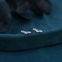 Extra Tiny Bat Stud Earrings In Sterling Silver, thumbnail 3 of 12