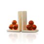 Set Of Two Marble Bookends With Amber Crystal Spheres, thumbnail 2 of 2