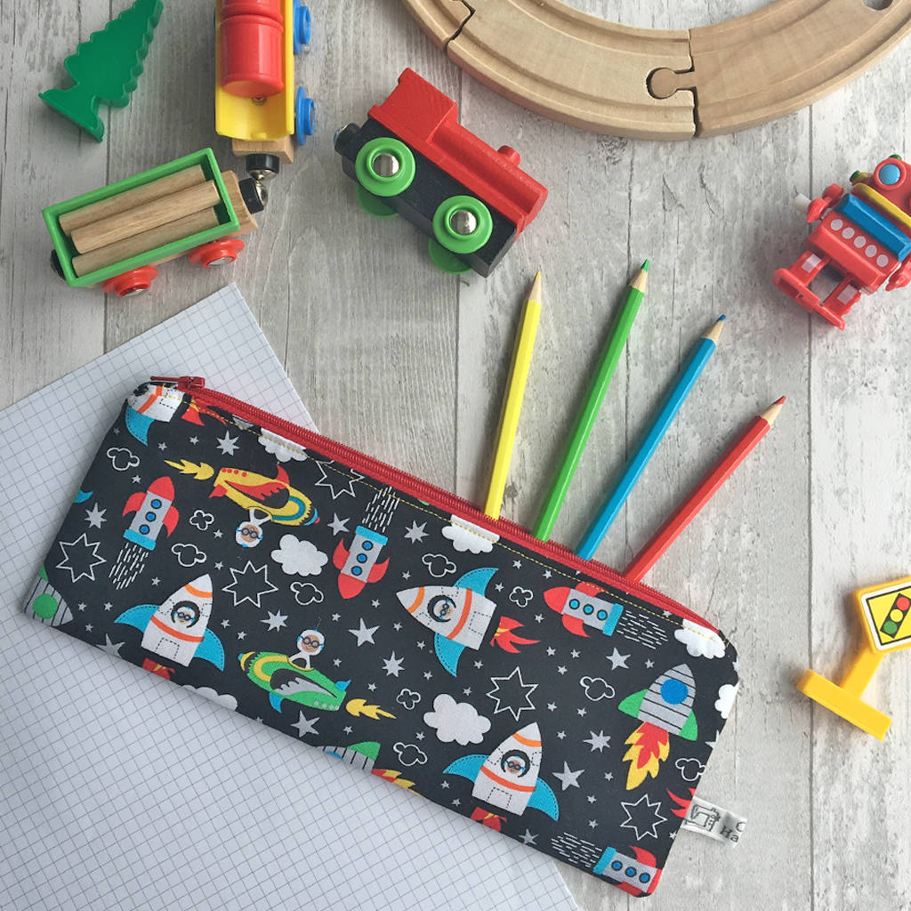 Children's Space Rocket Fabric Pencil Case By Cherish Handmade ...