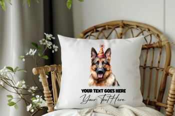 Personalised German Shepherd Birthday Party Cushion C, 2 of 2