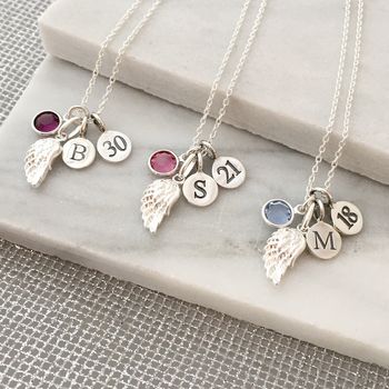 Angel Wing Birthstone Necklace, 3 of 12