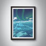 Jokulsarlon Iceberg Lagoon Iceland Travel Poster Print, thumbnail 1 of 6