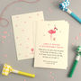 Personalised Flamingo Birthday Invitations, thumbnail 1 of 4