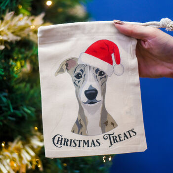 Personalised Santa Dog Christmas Treat Bag, 12 of 12