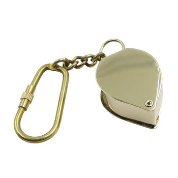 Custom Jewellers Loupe Brass Magnifying Glass With Keychain, 8 of 11