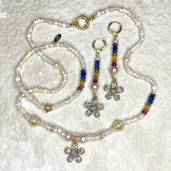 Pearl Daisy Rainbow Earrings, 6 of 9