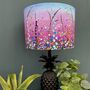 Pink Dotty Delphiniums Handmade Lampshade, thumbnail 6 of 7