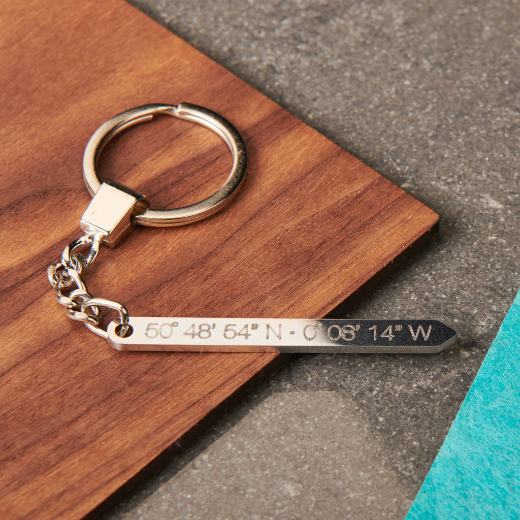 Image of Personalised Coordinates Keyring