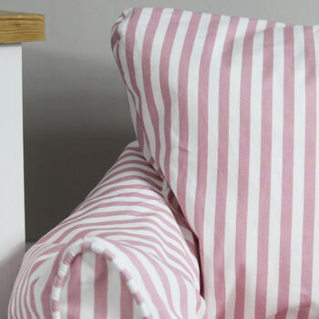 Personalised Childs Pink Stripe Bean Bag Chair, 2 of 3