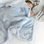 Personalised Blue Sherpa Blanket Elephant Comforter Set, thumbnail 3 of 8