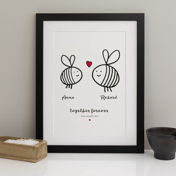 Personalised Together Forever Valentine / Wedding Print, 3 of 7