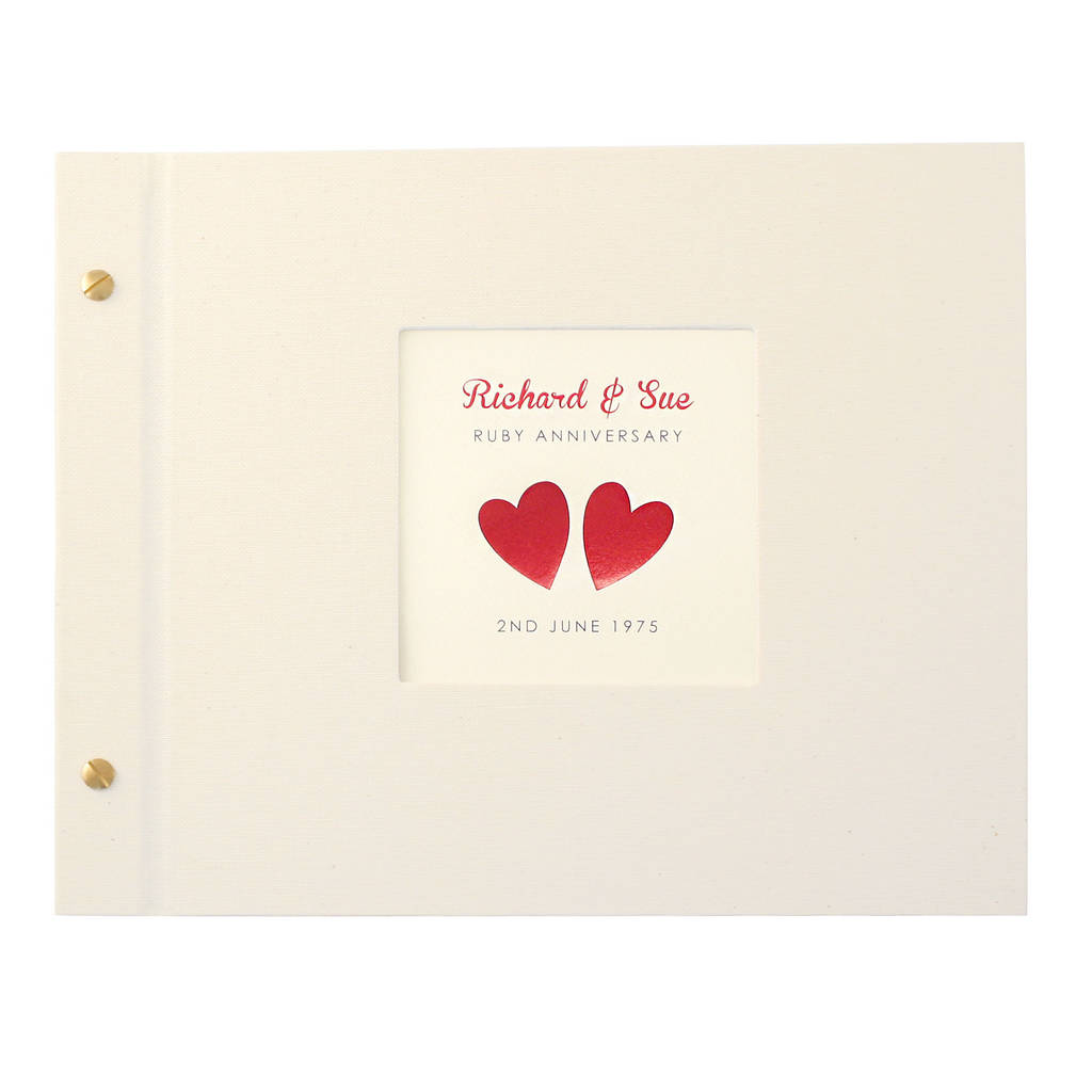 personalised ruby wedding anniversary photo album by made by ellis