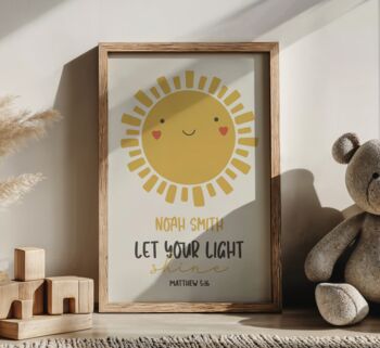 Personalised Children's Print, Let Your Light Shine, 5 of 10