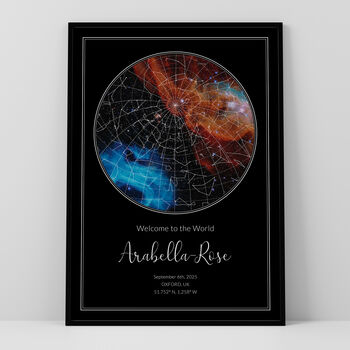 Welcome To The World Personalised Star Map Print New Baby Gift, 3 of 12