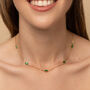 Dainty Emerald Green Chain Choker Necklace, thumbnail 3 of 5