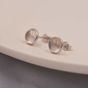 Sterling Silver Natural Quartz Crystal Stud Earrings, 2 of 10