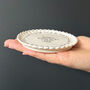 East Of India Porcelain Scallop Coaster Gift With 'Insanity Is Hereditary..' Quote, thumbnail 4 of 4