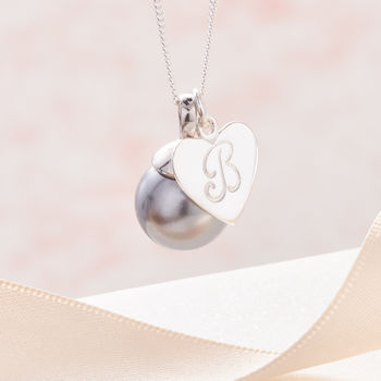 Pearl Pendant Necklace In Silver With Initial, 7 of 12