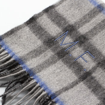 Men's Personalised Pure Cashmere Check Scarf, 4 of 12