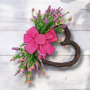 Floral Heart Shape Rattan Wreath, 5 of 7