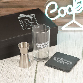 Personalised Any Text Highball Glass And Gift Set, 4 of 5