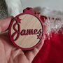 Personalised Oak Name Christmas Decoration, thumbnail 3 of 3