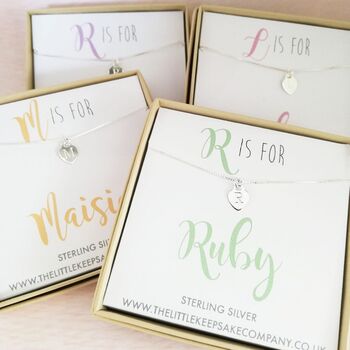 Personalised Silver Junior Heart Initial Necklace, 2 of 4