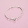 March Heart Birthstone Bracelet Sterling Silver Aquamarine, thumbnail 5 of 12