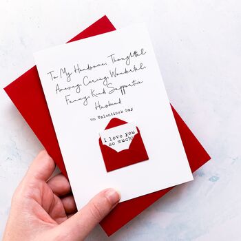 Personalised My Wonderful Husband Valentine's Day Card, 3 of 7
