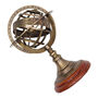 22cm Bronze Armillary Sphere With Wooden Base, thumbnail 6 of 9