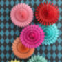 Set Of Six Colourful Paper Fan Decorations, thumbnail 4 of 12