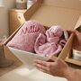 Personalised Pink Baby Gift Set Blanket And Bunny, thumbnail 1 of 7