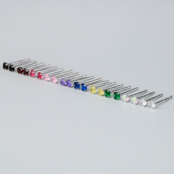 Sterling Silver Tiny Colourful Crystal Stud Earrings, 3 of 5