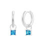 March Huggie Hoop Birthstone Charm Earrings, thumbnail 2 of 4