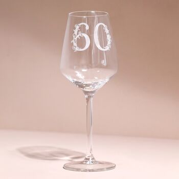 Personalised Floral Milestone Birthday Wine Glass, 5 of 7
