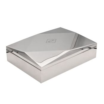 Monogrammed Men's Luxury Mirrored Geometric Valet Box, 3 of 7