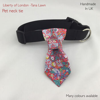 Handmade Neck Tie For Pet In Liberty Print, 7 of 9