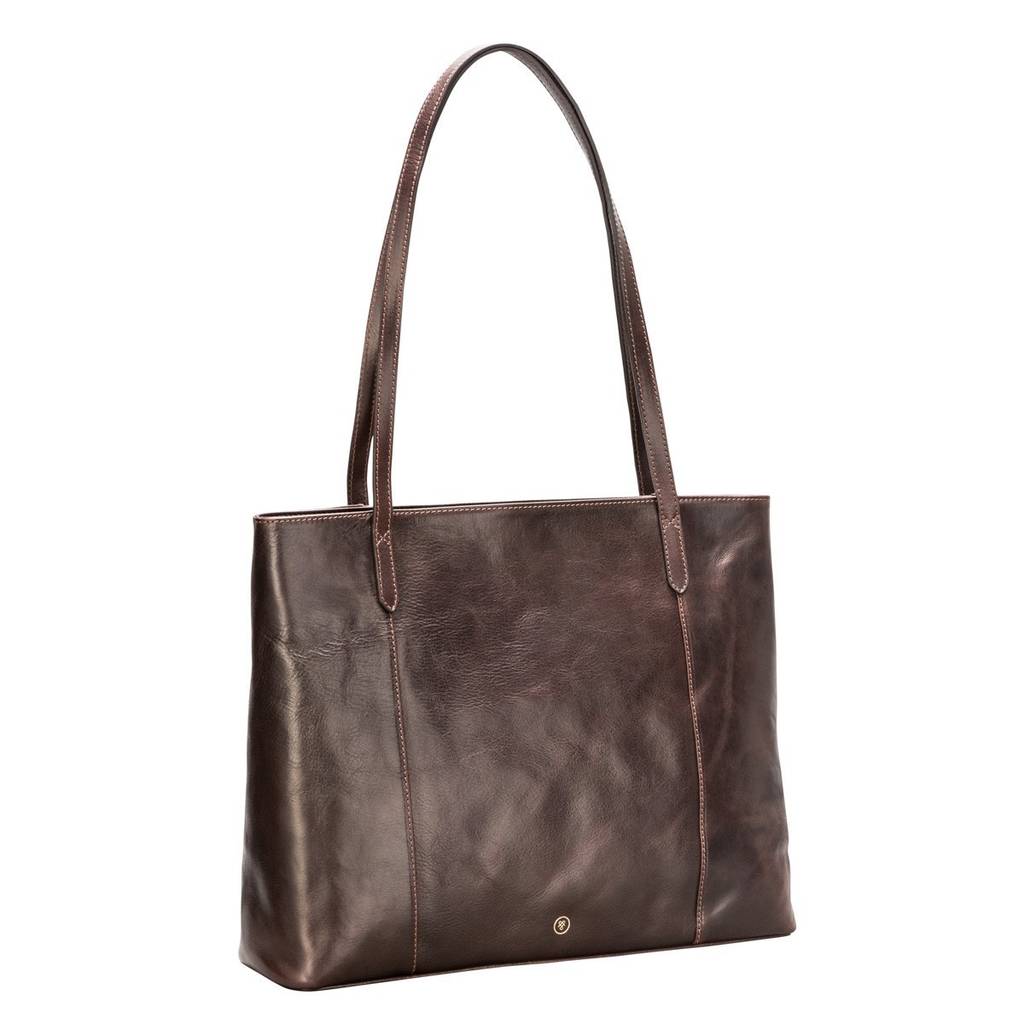 personalised handcrafted leather shopper tote 'athenea' by maxwell ...