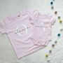 Rose Gold And Pink Personalised Girls T Shirt Set, thumbnail 1 of 3