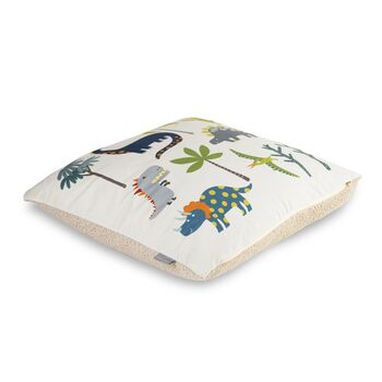 Super Soft Childrens Kids Velvet Cushion Dinosaur Cream, 6 of 6